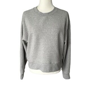 Athleta grey crew neck sweatshirt full length sleeves athleisure sporty size M